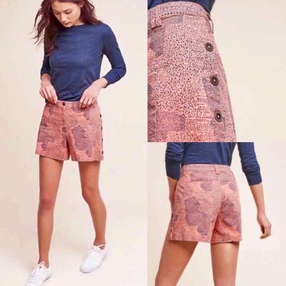 Anthropologie Cartonnier Side-Button Island Hopper Shorts Size 6 - Picture 1 of 8
